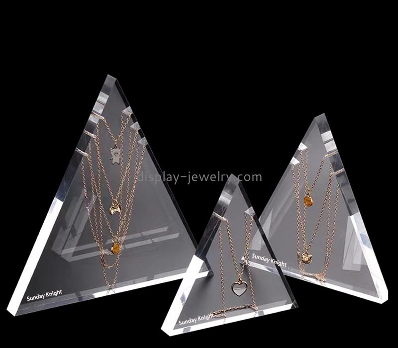 Custom wholesale acrylic triangle necklaces jewelry display props NDJ-897