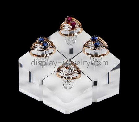 Store display manufacturers customized white acrylic block ring holder RDJ-157