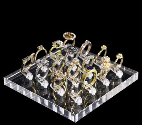 Wholesale custom plexiglass rings display block