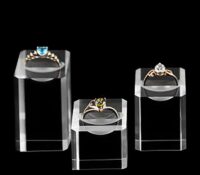 Custom acrylic trade show rings display blocks
