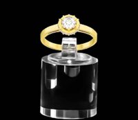 Custom plexiglass solid cylinder shape jewellery ring display holder