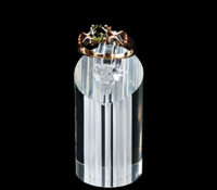 Custom plexiglass cylinder shape jewelry ring display holder