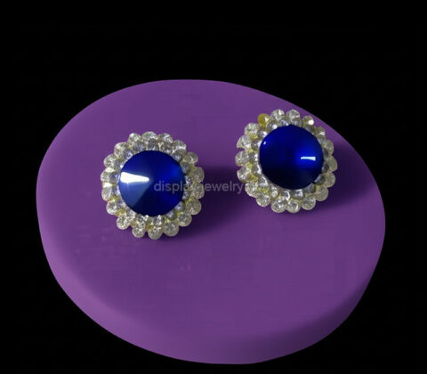 Custom acrylic round jewelry ear studs display base