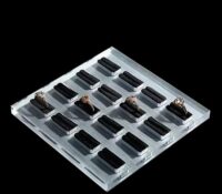 Custom plexiglass retail square jewelry ring display tray