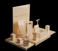 Custom acrylic exhibitions jewelry set display prop