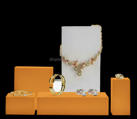 Custom acrylic retail stores jewellery set display blocks