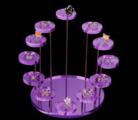 Custom acrylic jewellery 12 turntables display stands ODJ-292 Custom acrylic jewellery 12 turntables display stands