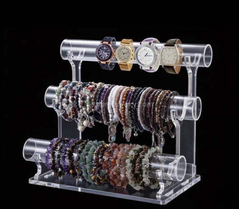Custom acrylic 3 tiers bracelets display holders