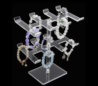 Custom acrylic 2 tiers bracelets holder stand BDJ-457 Custom acrylic 2 tiers bracelets holder stand