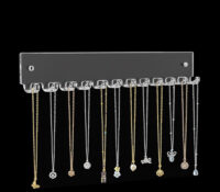 Custom acrylic wall necklace organizer with hooks NDJ-989 Custom acrylic wall necklace organizer with hooks
