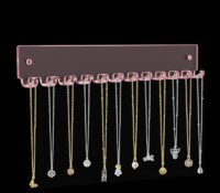 Custom acrylic hanging necklaces organizer with hooks NDJ-990 Custom acrylic hanging necklaces organizer with hooks