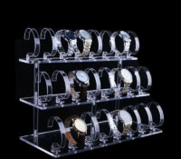 Custom acrylic 3 tiers watches display racks WDJ-243 Custom acrylic 3 tiers watches display racks