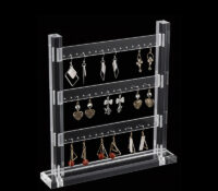 Custom acrylic 3 tiers eardrop display stands EDJ-723 Custom acrylic 3 tiers eardrop display stands