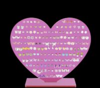 Custom acrylic heart-shaped earring studs display stand EDJ-726 Custom acrylic heart-shaped earring studs display stand