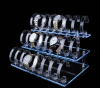 Custom acrylic 3 tiers watches display rack WDJ-249 Custom acrylic 3 tiers watches display rack