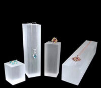 Custom luxury brushed acrylic jewelry display block ODJ-301 Custom luxury brushed acrylic jewelry display block