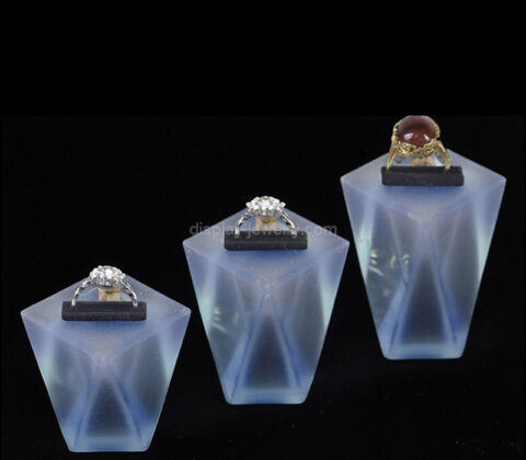 Custom faceted acrylic ring display risers