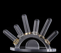 Custom acrylic fan shape rings display holders RDJ-479 Custom acrylic fan shape rings display holders
