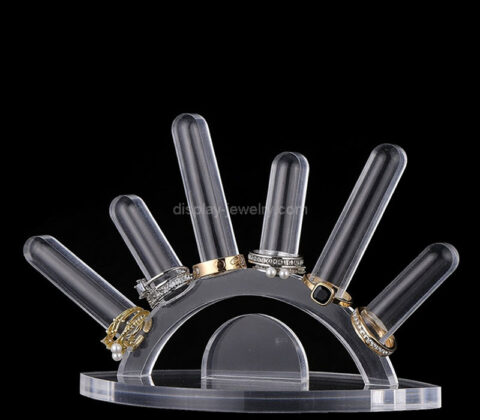 Custom acrylic fan shape rings display holders