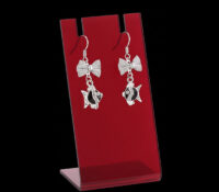 Custom acrylic retail L shape earring display holder EDJ-733 Custom acrylic retail L shape earring display holder
