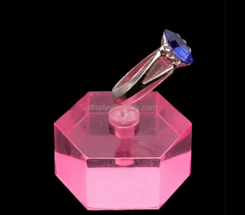 Custom hexagon acrylic rings display block