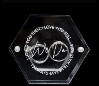 Custom hexagon acrylic wedding rings display box RDJ-482 Custom hexagon acrylic wedding rings display box