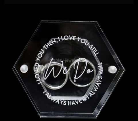 Custom hexagon acrylic wedding rings display box