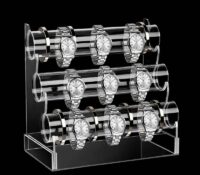 Custom acrylic watches holder with 3 tier racks WDJ-257 Custom acrylic watches holder with 3 tier racks