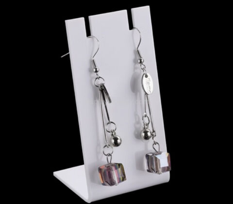 Custom acrylic L shape earring display holder stand