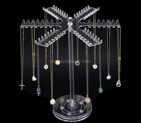 Custom acrylic rotating necklaces holder stand