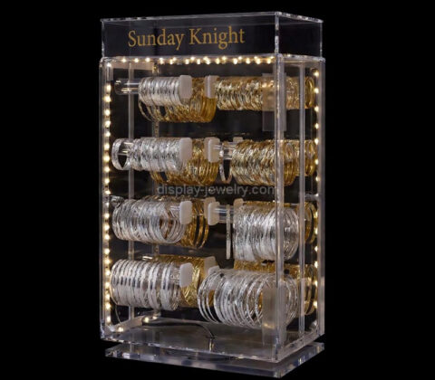 Custom acrylic retail jewelry LED display stand case