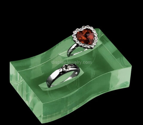 Custom acrylic S-shaped double slot ring display block