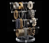 Custom plexiglass 4 tiers bangle bracelet display stand BDJ-480 Custom plexiglass 4 tiers bangle bracelet display stand