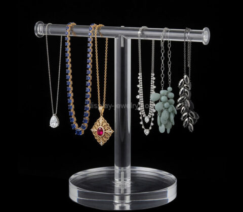 Custom acrylic T bar necklaces display holder stand