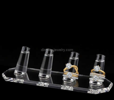 Custom acrylic 4 rod ring display holder stand