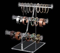 Custom plexiglass 3 tiers bracelets bangles display racks BDJ-484 Custom plexiglass 3 tiers bracelets bangles display racks