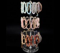 Custom plexiglass 3 tiers rotating bracelets display stands BDJ-485 Custom plexiglass 3 tiers rotating bracelets display stands