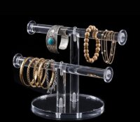 Custom plexiglass T bar bracelets bangles display stands BDJ-486 Custom plexiglass T bar bracelets bangles display stands
