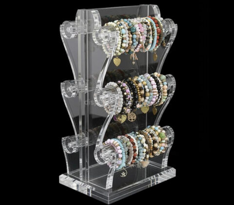 Custom acrylic 2 sided 3 tiers bracelets bangles display stands