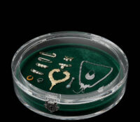 Custom round acrylic locking jewelry display box ODJ-324 Custom round acrylic locking jewelry display box