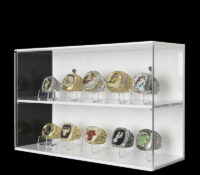 Custom acrylic wall championship ring display case RDJ-494 Custom acrylic wall championship ring display case