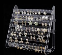 Custom acrylic exhibition 7 tiers earring display stands EDJ-755 Custom acrylic exhibition 7 tiers earring display stands