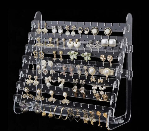 Custom acrylic exhibition 7 tiers earring display stands