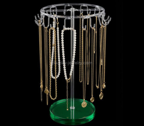 Custom acrylic necklace holder organizer with hooks
