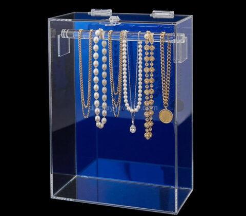 Custom acrylic countertop necklaces showcase with bar