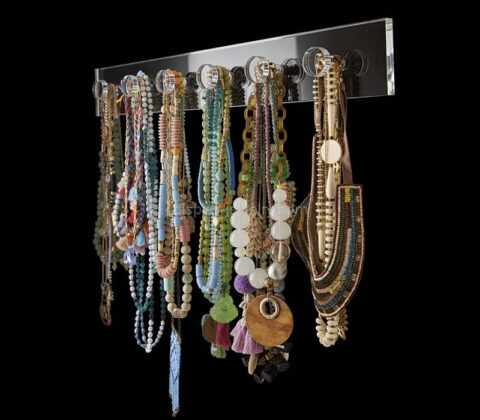 Custom acrylic wall hanging necklaces display holder