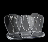 Custom acrylic neck bust necklaces display stand with base NDJ-1033 Custom acrylic neck bust necklaces display stand with base