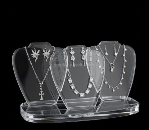 Custom acrylic neck bust necklaces display stand with base