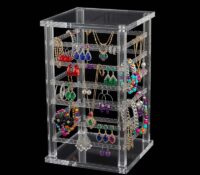 Custom acrylic multi tiers jewelry display stand with base ODJ-330 Custom acrylic multi tiers jewelry display stand with base
