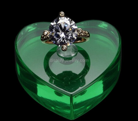 Custom heart shaped acrylic ring display block